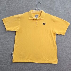 VINTAGE Legoland Women Top XL Yellow Polo Shirt Short Sleeve READ